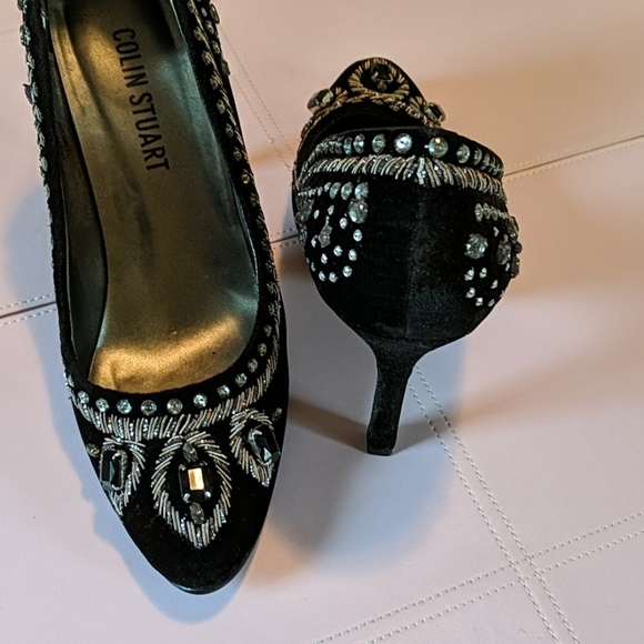 Embellished Velvet Stilettos - Picture 2 of 5